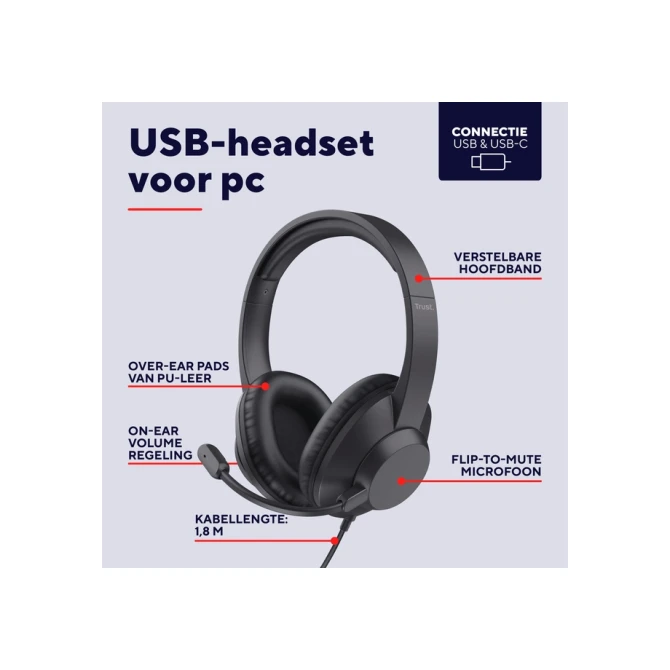 Hoofdtelefoon Trust Ayda Max USB