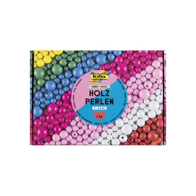 Houten kralen Folia 1000 gram assorti