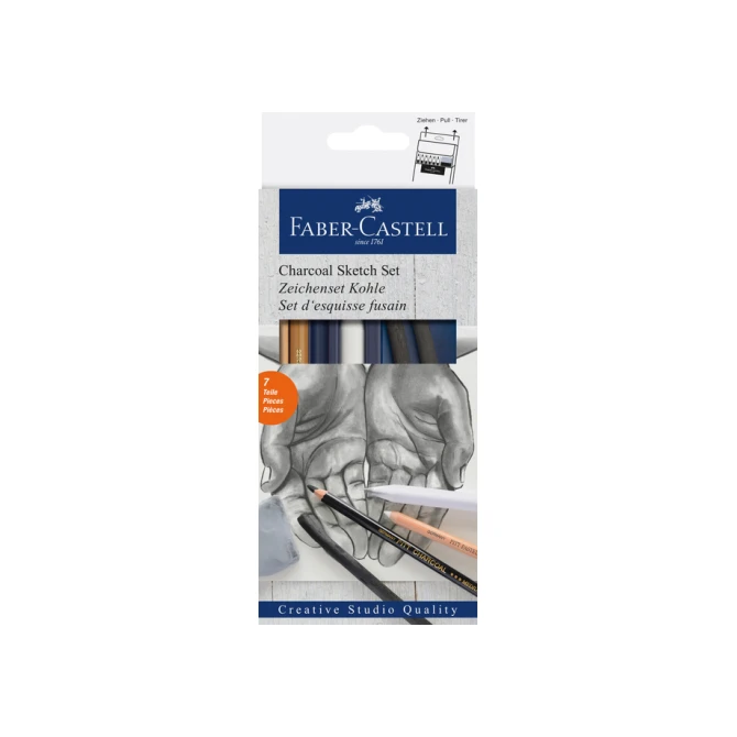 Houtskool Faber-Castell set 7-delig