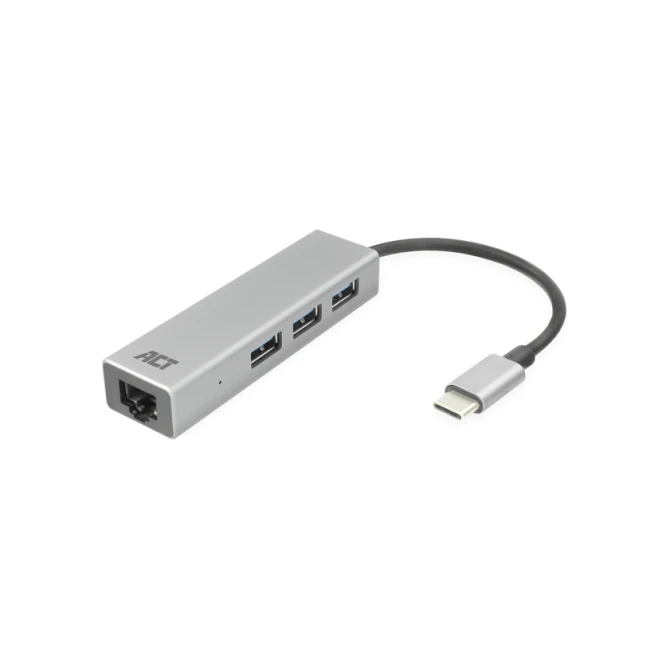 Hub ACT USB-C 3.0 3x USB-A Gigabit ethernet