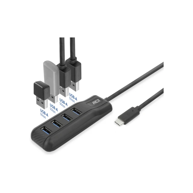 Hub ACT USB-C 3.0 4 poorts USB-A