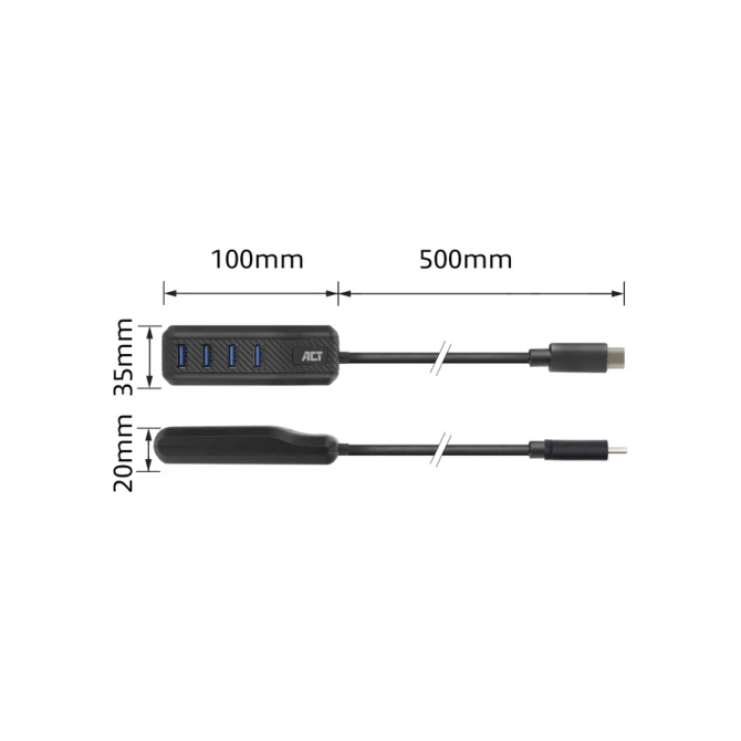 Hub ACT USB-C 3.0 4 poorts USB-A