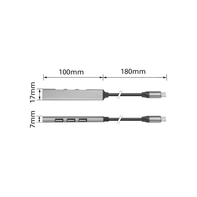 Hub ACT USB-C 3x USB-A 2.0 en 1x USB-A 3.0
