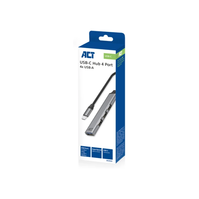 Hub ACT USB-C 3x USB-A 2.0 en 1x USB-A 3.0