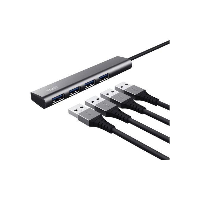 Hub Trust Halyx 4-port USB-A zilver