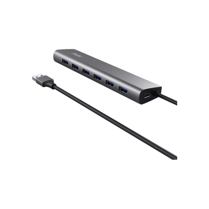 Hub Trust HALYX 7-port USB-A 3.2 zilver
