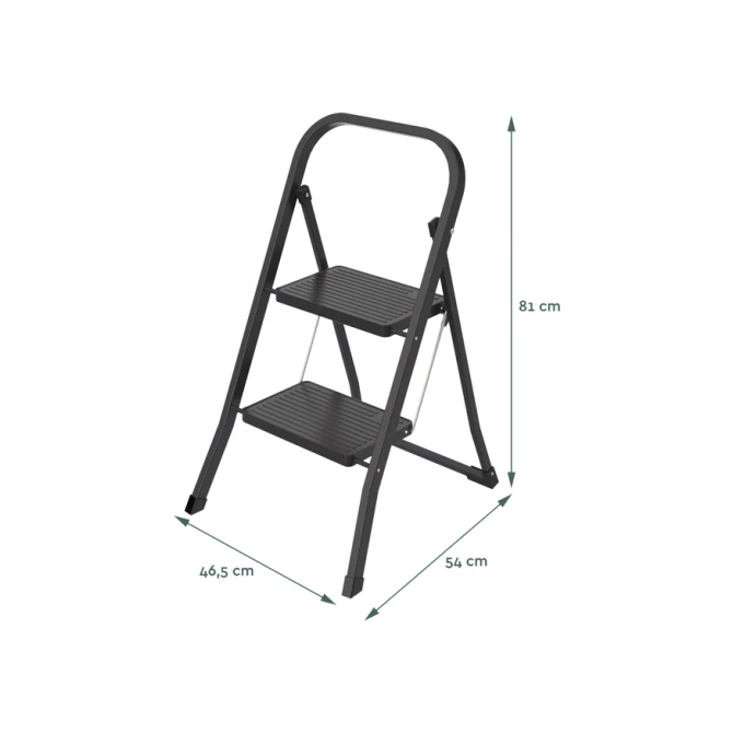 Huishoudtrap BRASQ 2 treden SL200 zwart