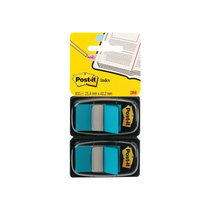 Indextabs Post-it 680 25.4x43.2mm duopack blauw 2x 50 tabs