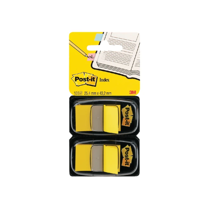 Indextabs Post-it 680 25.4x43.2mm duopack geel 2x50 tabs Indextabs Post-it 680 25.4x43.2mm duopack geel 2x50 tabs