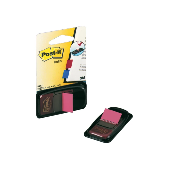 Indextabs Post-it 680 25.4x43.2mm felroze 50 tabs Indextabs Post-it 680 25.4x43.2mm felroze 50 tabs