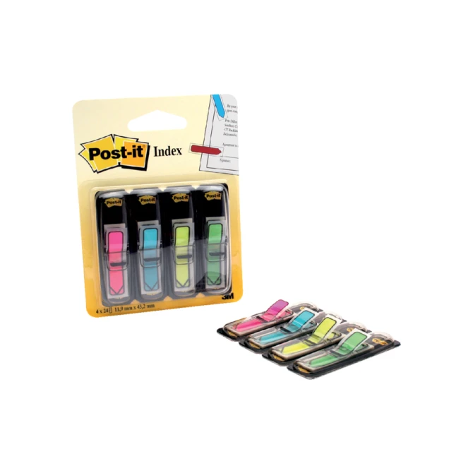 Indextabs Post-it 684 12x43mm pijl neon assorti 96 tabs