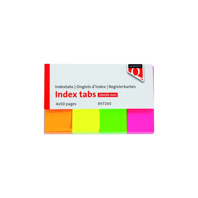 Indextabs Quantore 20x50mm neon 200 stuks