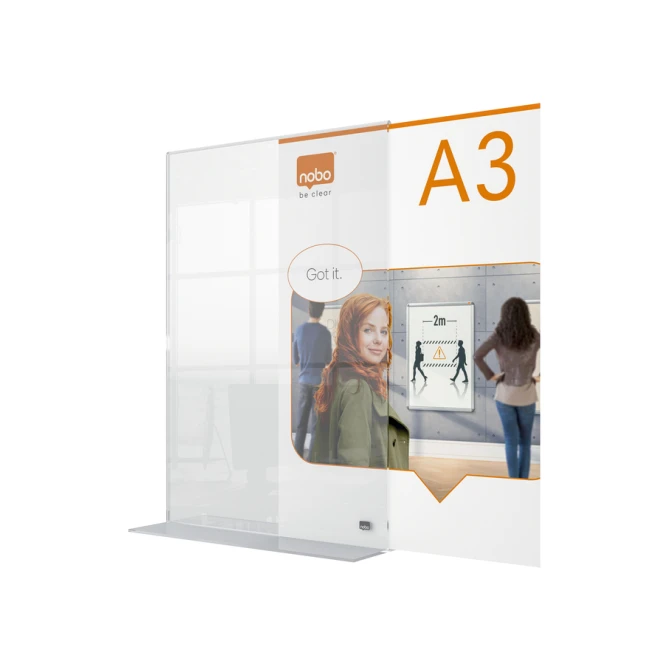 Infobord Nobo Premium Plus A3 acryl vrijstaand