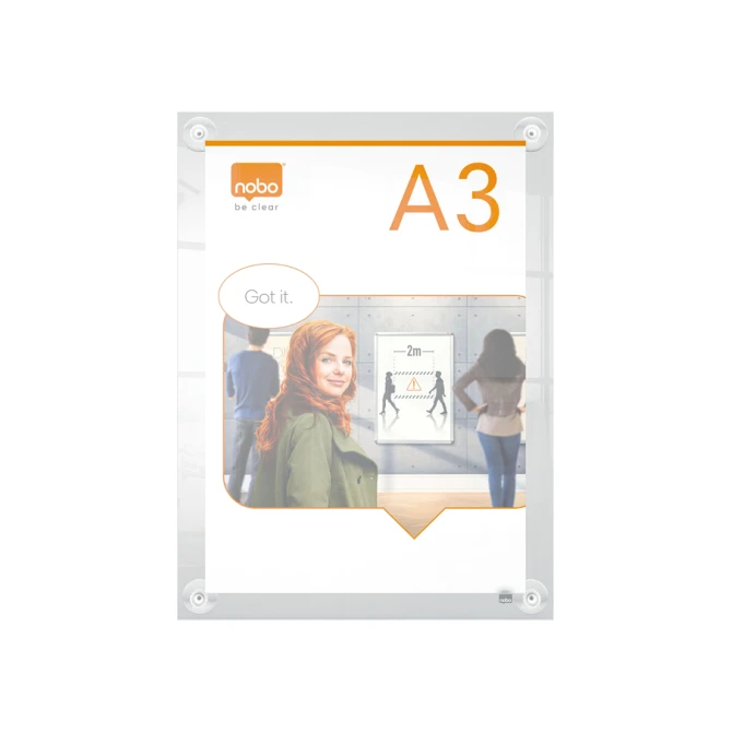 Infobord Nobo Premium Plus A3 acryl wand verplaatsbaar