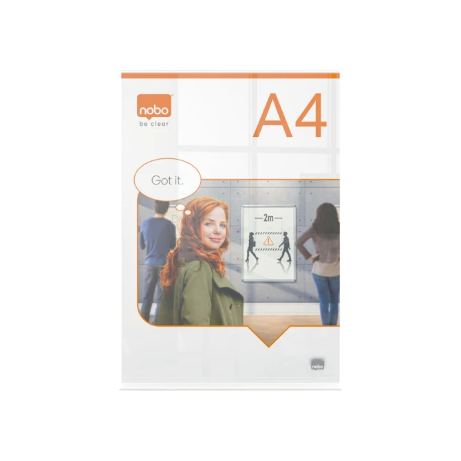 Infobord Nobo Premium Plus A4 acryl vrijstaand