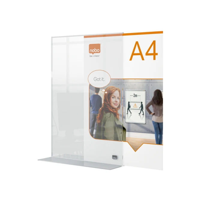 Infobord Nobo Premium Plus A4 acryl vrijstaand