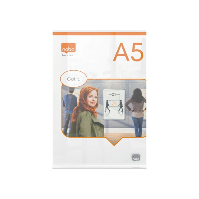 Infobord Nobo Premium Plus A5 acryl vrijstaand