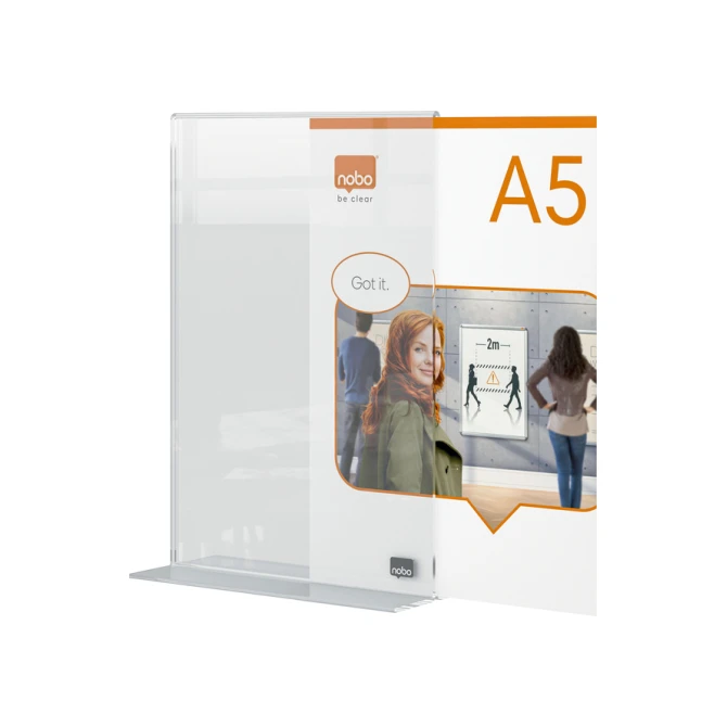 Infobord Nobo Premium Plus A5 acryl vrijstaand