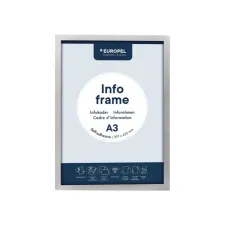 Infokader Europel zelfklevend A3 zilver Infokader Europel zelfklevend A3 zilver