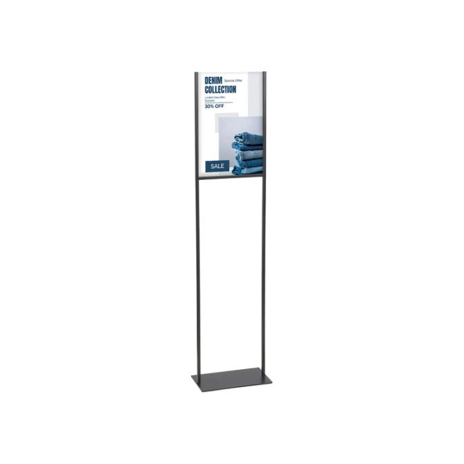 Infostandaard Europel metaal met acryl bord A3 zwart