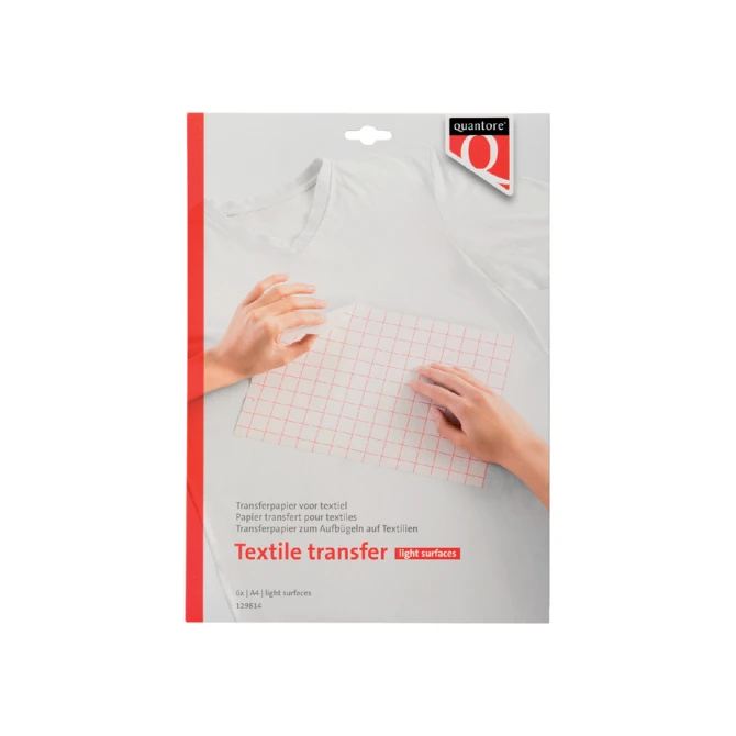 Inkjet transferpapier voor textiel Quantore lichte kleding 6 vel