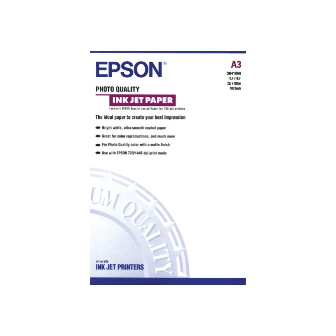 Inkjetpapier Epson S041068 A3 mat 105gr 100 vel