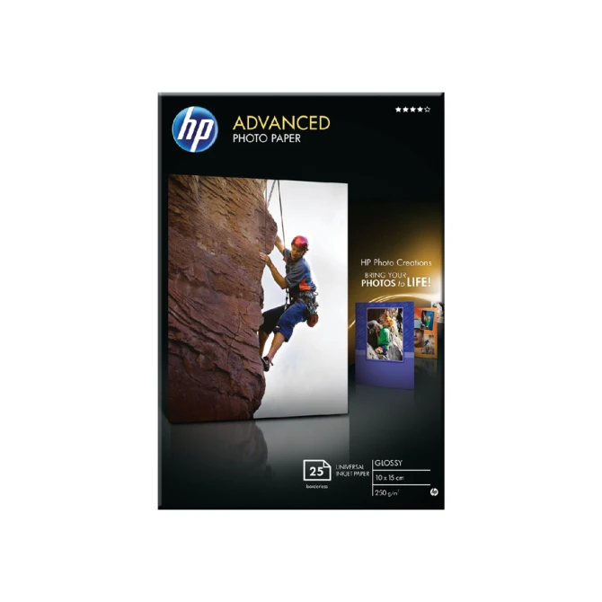 Inkjetpapier HP Q8691A 10x15cm photo glossy 250gr 25 vel
