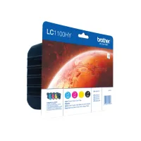 Inktcartridge Brother LC-1100HYVALBP zwart + 3 kleuren