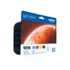 Inktcartridge Brother LC-1100HYVALBP zwart + 3 kleuren Inktcartridge Brother LC-1100HYVALBP zwart + 3 kleuren