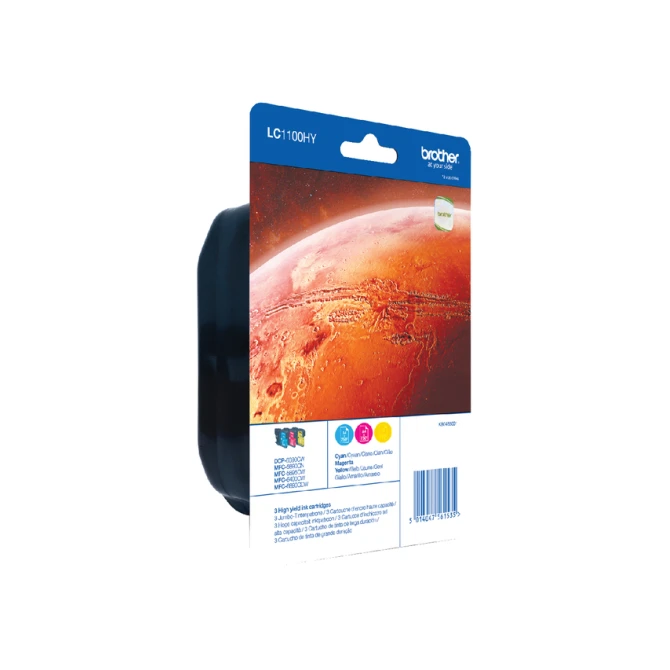 Inktcartridge Brother LC-1100VALBP zwart + 3 kleuren