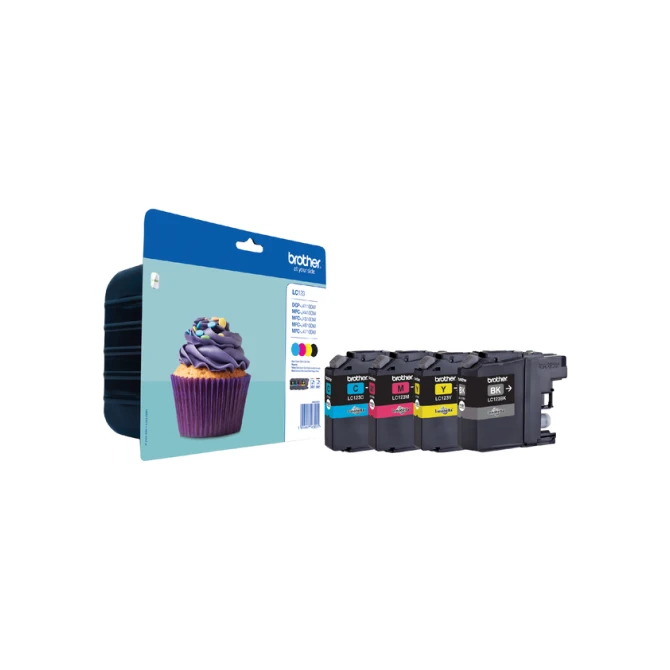 Inktcartridge Brother LC-123VALBP zwart + 3 kleuren Inktcartridge Brother LC-123VALBP zwart + 3 kleuren