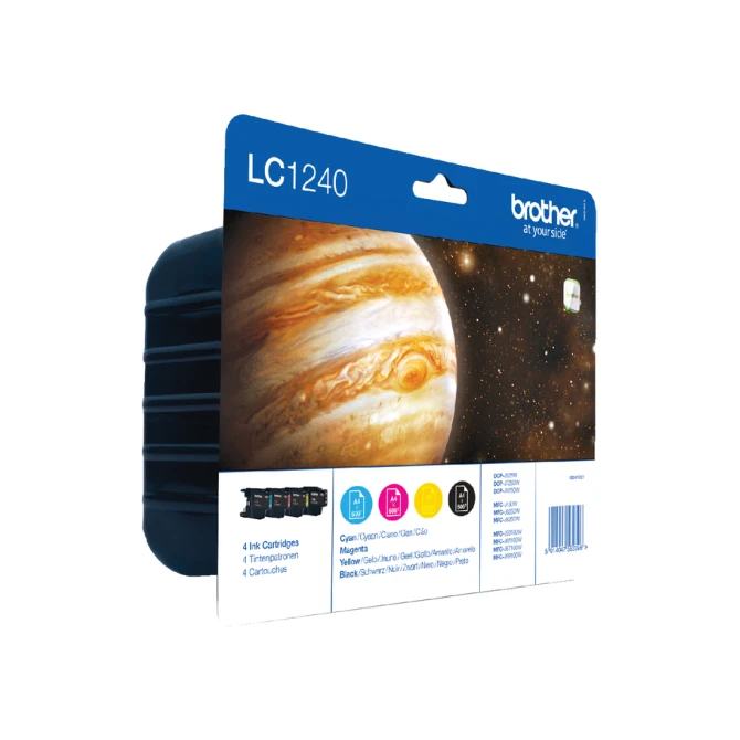 Inktcartridge Brother LC-1240VALBP zwart + 3 kleuren