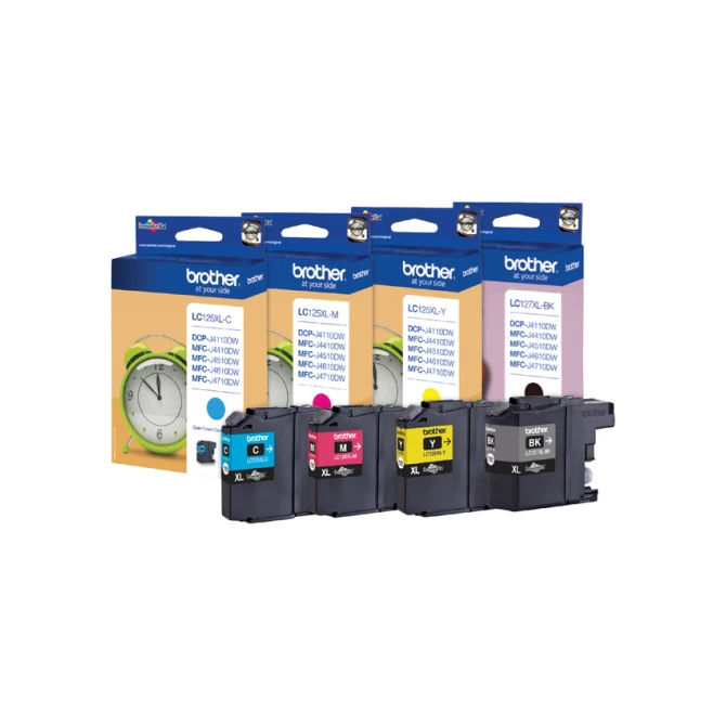 Inktcartridge Brother LC-127XLVALBP zwart + 3 kleuren