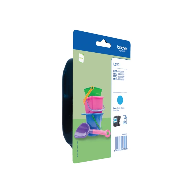 Inktcartridge Brother LC-221C blauw
