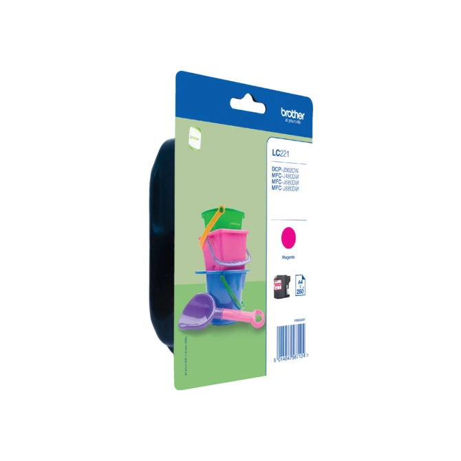 Inktcartridge Brother LC-221M rood