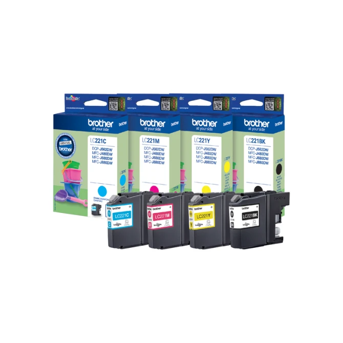 Inktcartridge Brother LC-221M rood
