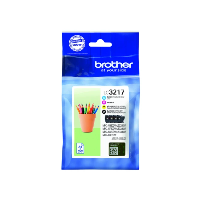 Inktcartridge Brother LC-3217 zwart + 3 kleuren