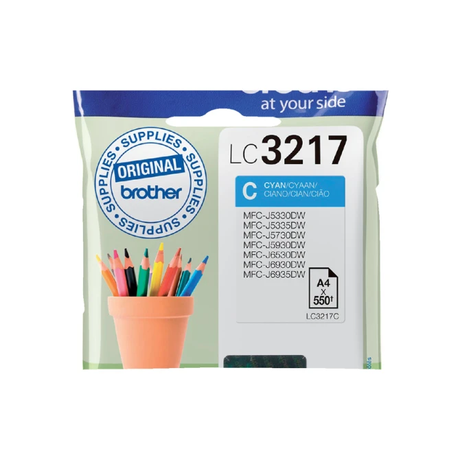 Inktcartridge Brother LC-3217C blauw
