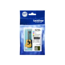 Inktcartridge Brother LC-421XL zwart + 3 kleuren Inktcartridge Brother LC-421XL zwart + 3 kleuren