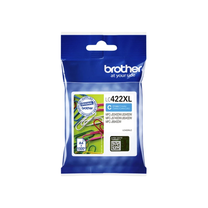 Inktcartridge Brother LC-422XLC blauw