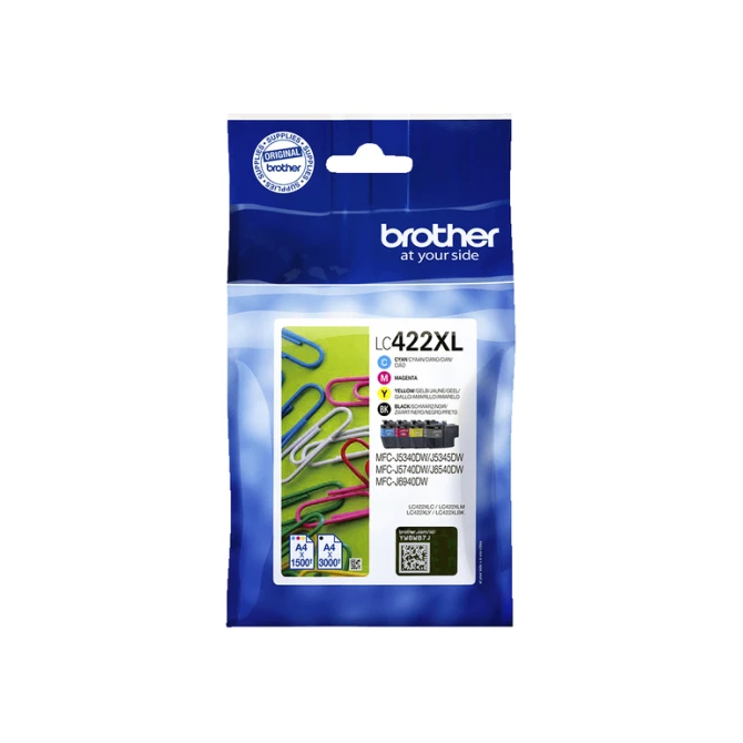 Inktcartridge Brother LC-422XLVAL zwart 3 kleuren