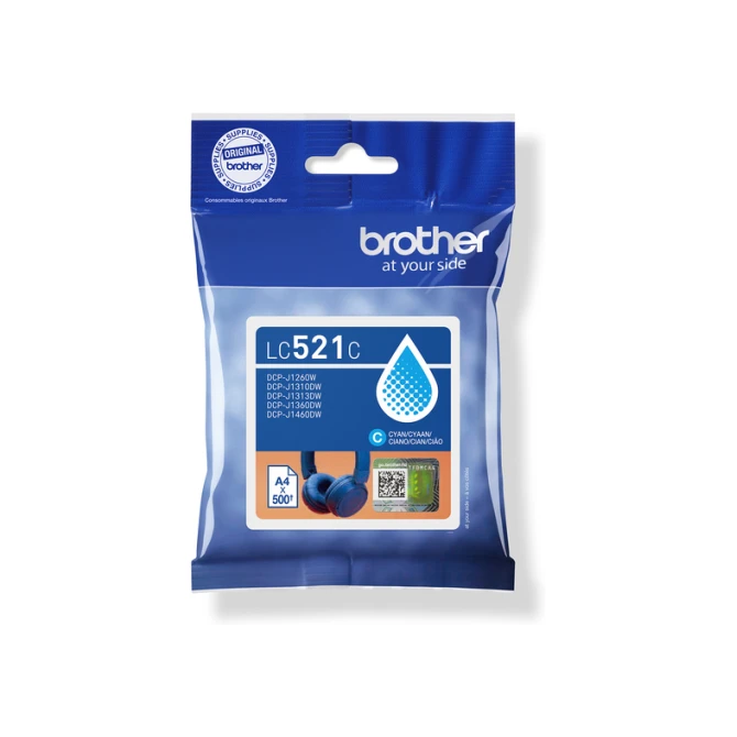 Inktcartridge Brother LC-521C blauw