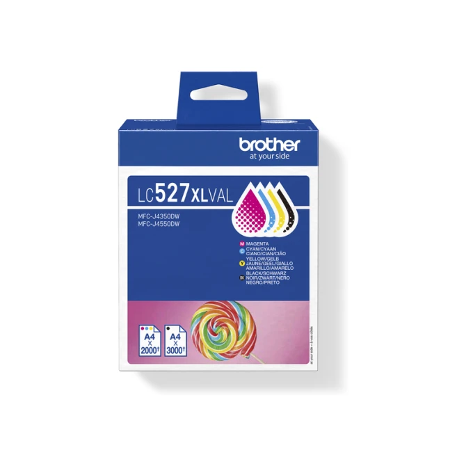 Inktcartridge Brother LC-527XL zwart + 3 kleuren