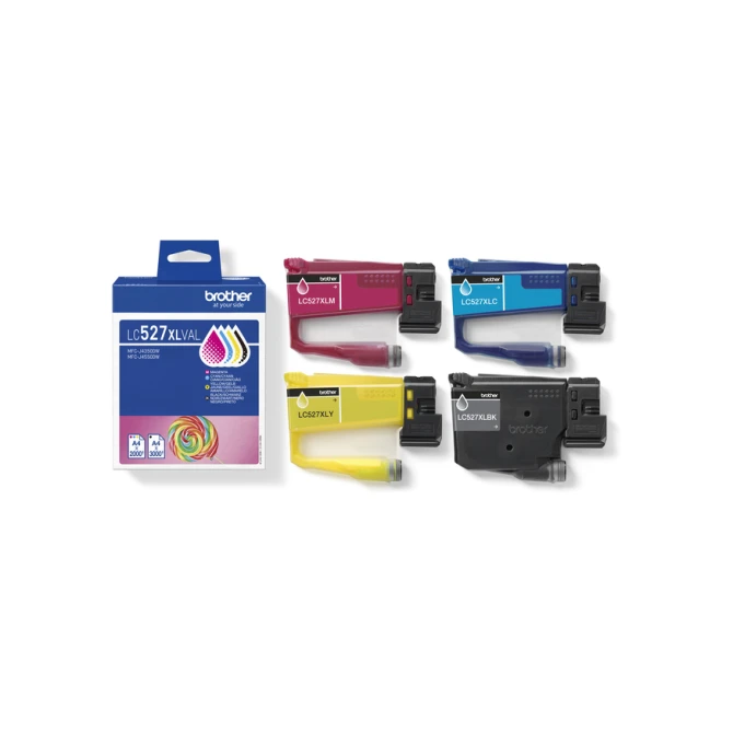Inktcartridge Brother LC-527XL zwart + 3 kleuren