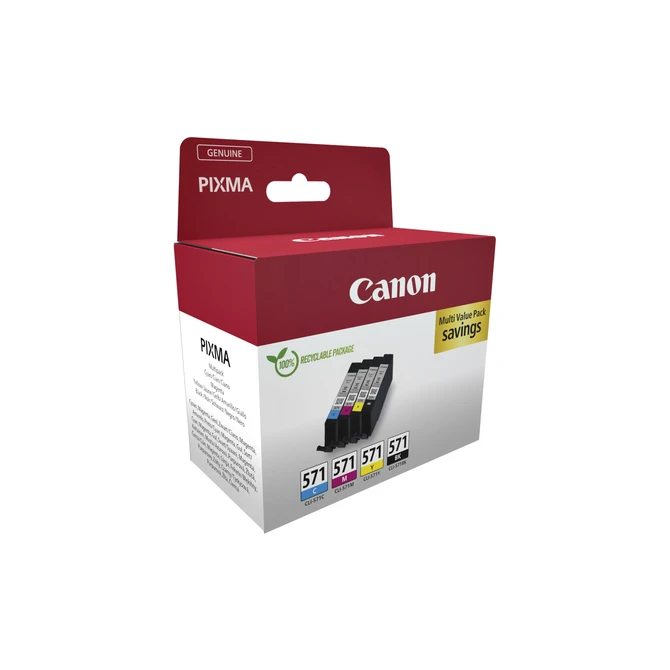 Inktcartridge Canon CLI-571 zwart + 3 kleuren