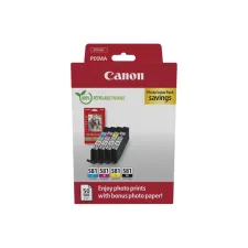 Inktcartridge Canon CLI-581 4 kleuren + papier