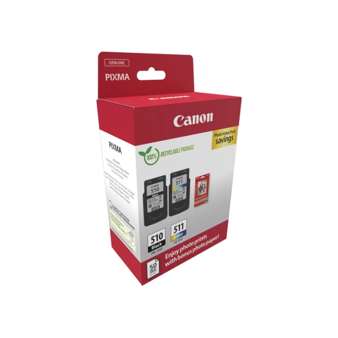 Inktcartridge Canon PG-510 CL-511 zw + kl + papier