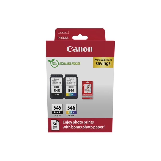 Inktcartridge Canon PG-545 CL-546 zw + kl + papier
