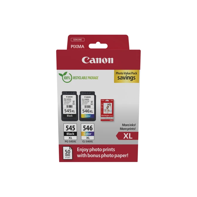 Inktcartridge Canon PG-545XL +  CL-546XL zwart + kleur