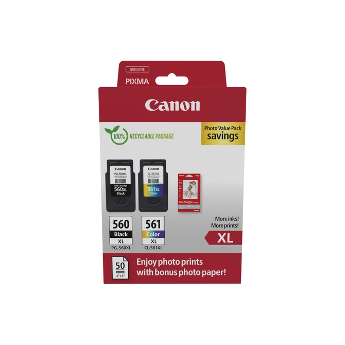 Inktcartridge Canon PG-560XL CL-561XL + papier